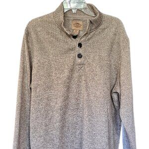 Men's XL Telluride Heather Beige 1/4 Button Up Pullover Sweater Never Worn